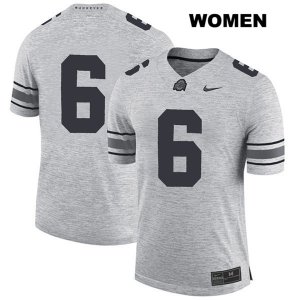 Women's NCAA Ohio State Buckeyes Brian Snead #6 College Stitched No Name Authentic Nike Gray Football Jersey XN20F03UF